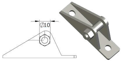 Technical drawing - Endfitting - Brackets mandrel Technical drawing - Endfitting - Brackets mandrel