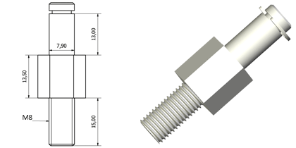 Technical drawing - Endfitting - Brackets mandrel Technical drawing - Endfitting - Brackets mandrel