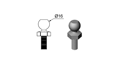 Technical drawing - Endfitting - Ballstud