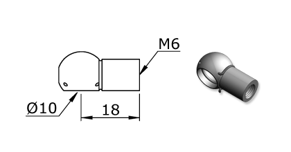 Technical drawing - Endfitting - Ballsocket