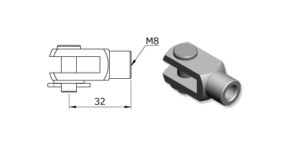 Technical drawing - Endfitting - Clevis